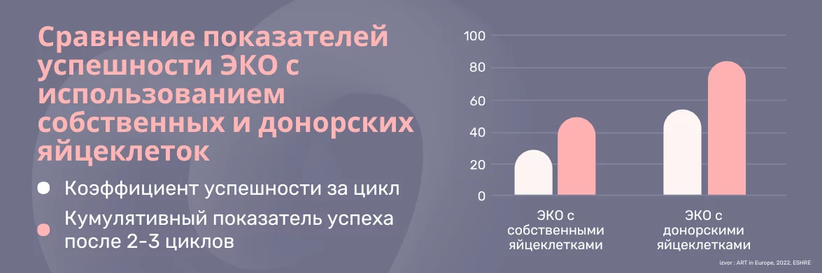 Успех лечения с помощью донорских яйцеклеток | Europe IVF